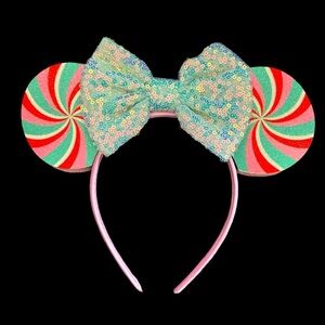 Women’s Disney Inspired Handmade Candy Swirl Ears Headband - NWOT